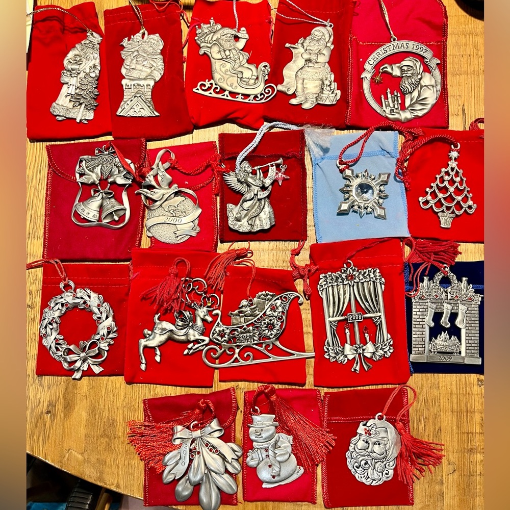 Avon Pewter Christmas Ornament Collection